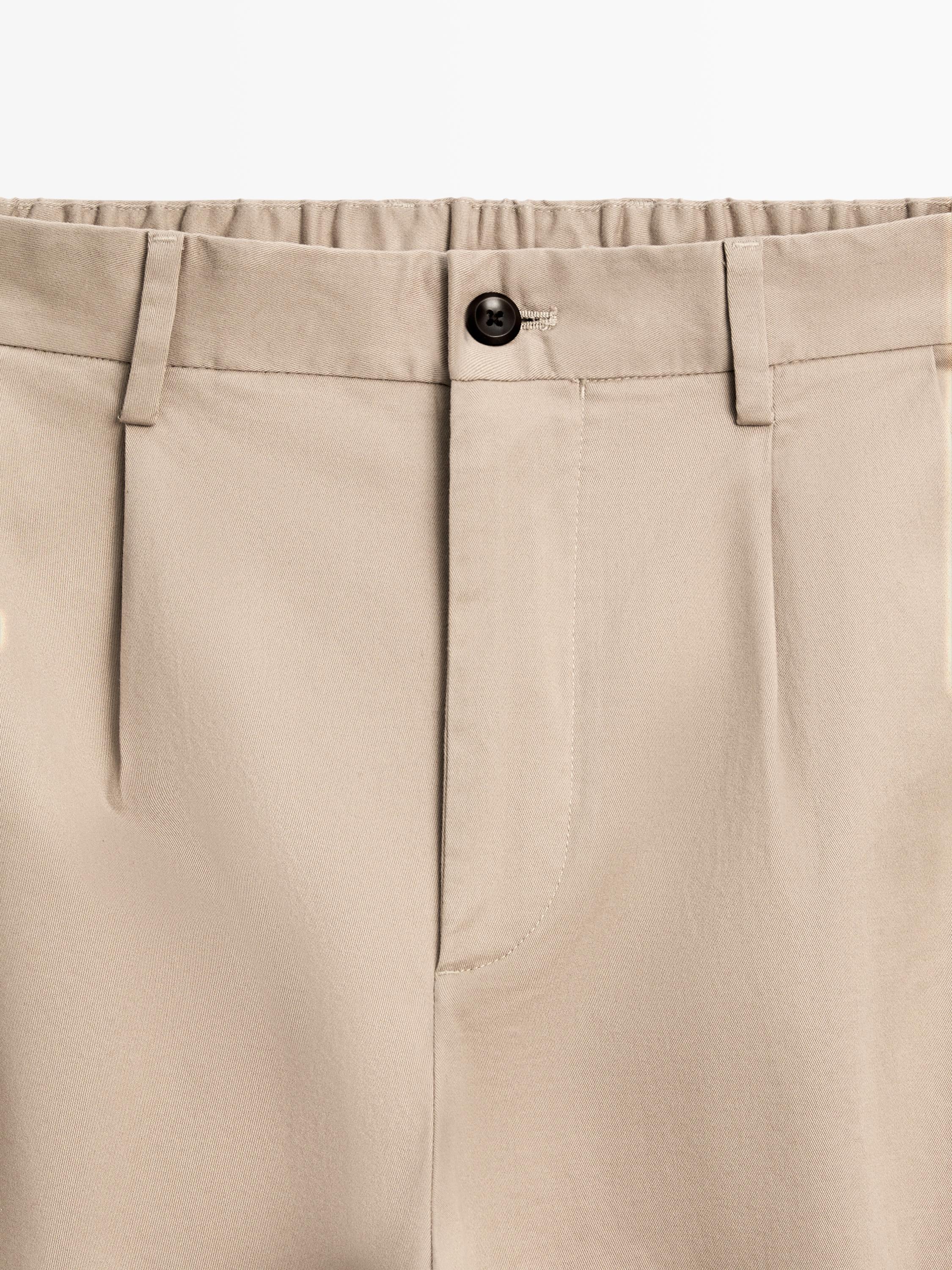 Cotton blend darted trousers